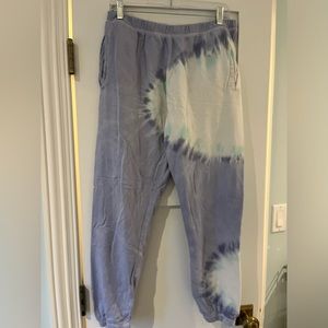 Blue and purple tie dye sweatpants